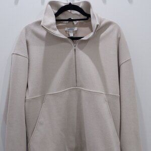 COS Oversized 1/2 Zip Sweatshirt, Off-White